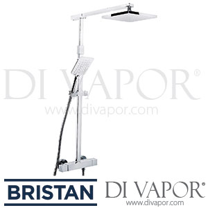 Bristan QD SHXDIVFF C Quadrato Exposed Fixed Head Bar Shower with Diverter & Kit Spare Parts - BR DV 160